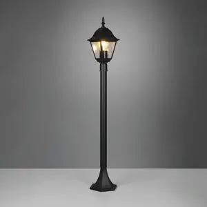 Comparateur de prix : Trio Lighting Borne lumineuse Livenza, noir, hauteur 100 cm, aluminium, IP44