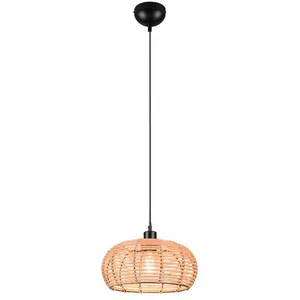 Comparateur de prix : Trio Lighting Suspension Led Métal Et Rotin Culot E27 29 Cm - Trio - Inga