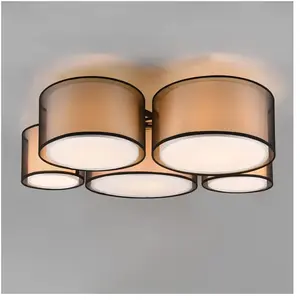 Trio Lighting Plafonnier Burton, 90x70 cm, cinq abat-jourVendu parkaufland