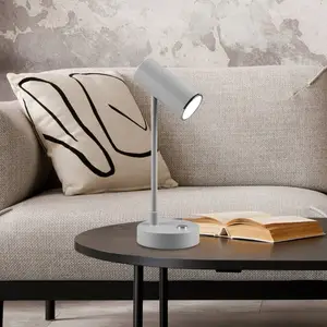 Reality Leuchten Lampe à poser LED CCT avec rechargeable, gris pas cher
