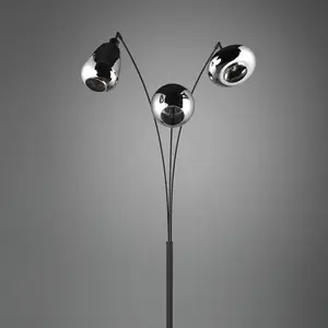Comparateur de prix : Trio Lighting Lampe sur pied Lumina, 3 lampes, noir/chrome, verre