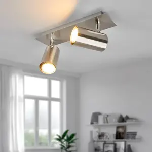 Comparateur de prix : TRIO 933768 SPOTS SUR RAIL GU 10 NICKEL DÉPOLI