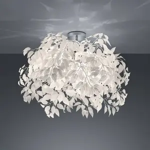Comparateur de prix : Reality Leuchten Plafonnier Leavy, chrome/blanc, Ø 70 cm, plastique