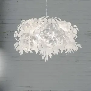 Comparateur de prix : Reality Leuchten Suspension Leavy, chrome/blanc, Ø 70 cm, plastique