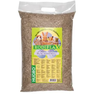 litière de lin Hugro RODIFLAX 20l pour petits animauxVendu parzooplus