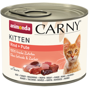 Comparateur de prix : Lot animonda Carny Kitten 12 x 200 g pour chaton - boeuf, dinde
