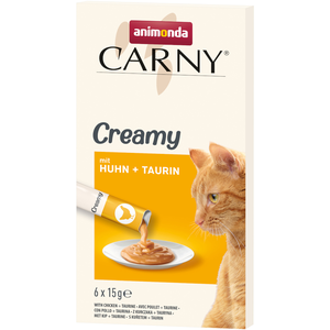 Comparateur de prix : animonda Carny Adult Creamy pour chat - 6 x 15 g poulet + taurine