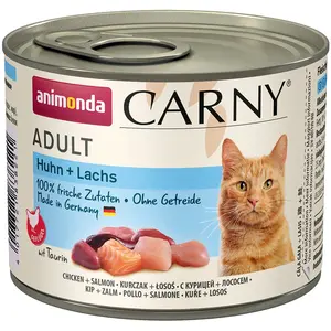 6x200g Adult poulet, saumon Animonda Carny - Pâtée pour chat pas cher