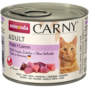 Comparateur de prix : 6x200g Adult dinde, agneau Animonda Carny - Pâtée pour chat