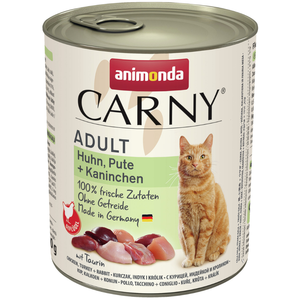 6x800g Adult poulet, dinde et lapin Animonda Carny - Pâtée pour chat pas cher