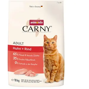 Comparateur de prix : 10kg Animonda Carny Adult poulet, boeuf - Croquettes pour chat