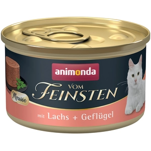 12x85g Animonda Vom Feinsten Adult Lachs + Geflügel Katzenfutter nass pas cher