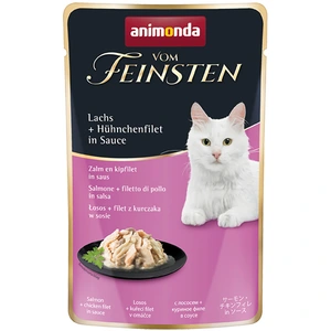 18 x 50g animonda Vom Feinsten Adult en sauce, saumon + filet de poulet en sauce, nourriture humide pour chat pas cher