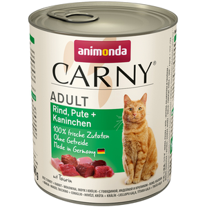 animonda Carny Adult 6 x 800 g pour chat - boeuf, dinde et lapin pas cher