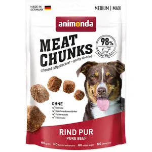 animonda Dog Snack Meat Chunks Lot de 6 sachets de 80 g de boeuf purVendu parzooplus