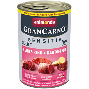 animonda GranCarno Adult Sensitive 6 x 400 g pour chien - pur boeuf, pommes de terreVendu parzooplus