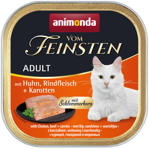 Comparateur de prix : 6x100g Adult Coeur gourmand poulet, boeuf, carottes Animonda Vom Feinsten - Pâtée pour chat