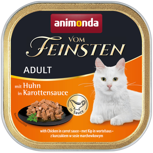 6x100g Adult NoGrain en sauce poulet, sauce aux carottes Animonda Vom Feinsten - Pâtée pour chat pas cher