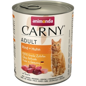 6x800g Adult boeuf, poulet Animonda Carny - Pâtée pour chat pas cher