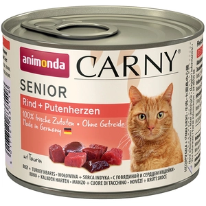 Comparateur de prix : 6x200g Senior boeuf, coeurs de dinde Animonda Carny - Pâtée pour chat