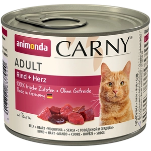 Comparateur de prix : 6x200g Adult boeuf, coeur Animonda Carny - Pâtée pour chat