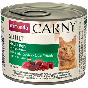 Comparateur de prix : 6x200g Adult boeuf, chevreuil, airelles Animonda Carny - Pâtée pour chat