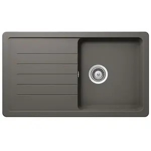SCHOCK évier avec bac et égouttoir réversible TOLEDO D100 (Silverstone - Cristalite®) pas cher