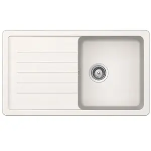 SCHOCK évier avec bac et égouttoir réversible TOLEDO D100 (Blanc pure - Cristalite®) pas cher