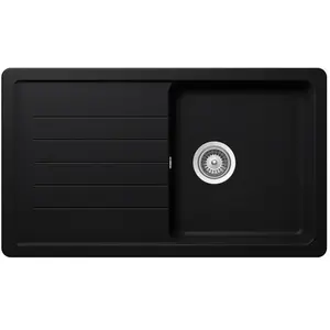 SCHOCK évier avec bac et égouttoir réversible TOLEDO D100 (Noir pur - Cristalite®)Vendu parmyareadesign