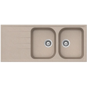 Comparateur de prix : SCHOCK évier avec 2 bacs et égouttoir réversible LITHOS D200 (Avoine - Cristalite®)