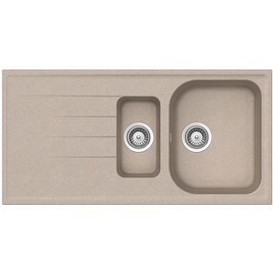 Comparateur de prix : SCHOCK évier avec 1 + 1/2 bac et égouttoir réversible LITHOS D150 (Avoine - Cristalite®)
