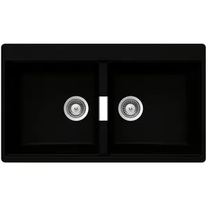 SCHOCK évier avec 2 bacs HORIZONT N200 (Noir pur - Cristadur® Premium) pas cher