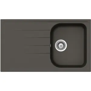 SCHOCK évier avec bac et égouttoir réversible LITHOS D100 (Asphalt - Cristalite®) pas cher