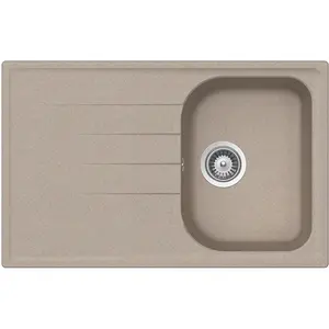 SCHOCK évier avec bac et égouttoir réversible LITHOS D100S (Avoine - Cristalite®) pas cher