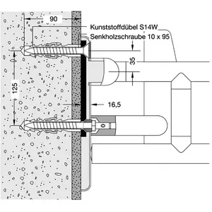 Hewi Matériel de fixation pour 805.51.210 dans du béton, BM10.2.1,Vendu parreuter