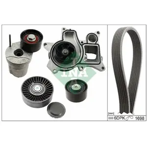 Pompe à eau + jeu de courroie trapézoïdale à nervures INA 529 0369 30 pas cher
