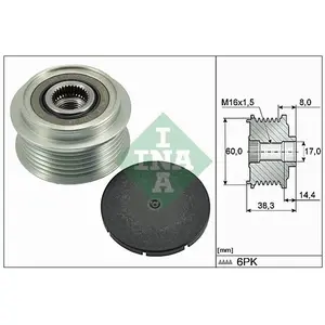 Comparateur de prix : INA Poulie roue libre, alternateur pour TOYOTA: Yaris (Ref: 535 0289 10)
