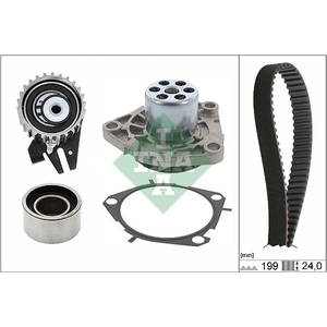 Comparateur de prix : INA Pompe à eau + kit de courroie de distribution 530062530