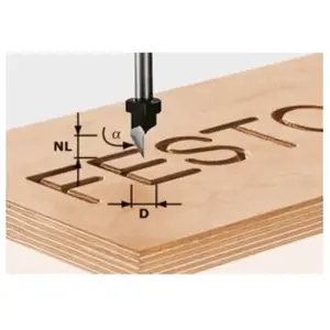Fraise à graver hs avec queue de 8mm festool hs s8 d1160° - 491002 491002 pas cher
