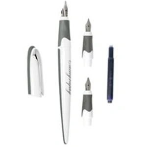 Comparateur de prix : Parure Calligraphie : Stylo Plume Ergonomique Corps Blanc - 3 Plumes d...