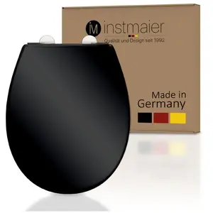 instmaier Schütte - Abattant wc ovale en duroplast noir avec frein de chute - black