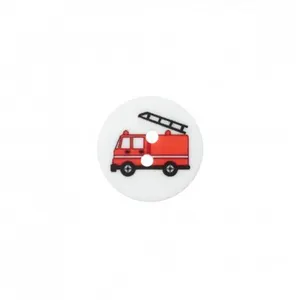 Non communiqué Bouton Camion de pompier polyester 2 trous 18mm - Prym(...) - Blanc