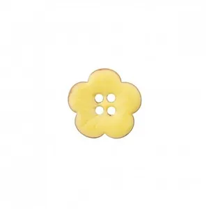 Non communiqué Bouton Coco laqué 4 trous Fleur 18mm - Prym(...) - Jaune