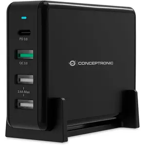 Comparateur de prix : Conceptronic Chargeur Mural Usb-a Et Usb-c Ozul01b Pd 3 65w