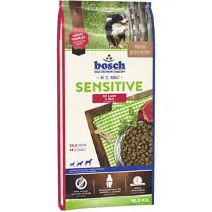 Comparateur de prix : 15kg Sensitive agneau, riz bosch® - Croquettes pour chien