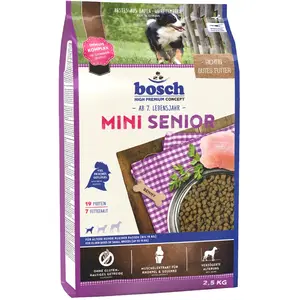 Comparateur de prix : 2,5kg Mini Senior bosch® - Croquettes pour chien