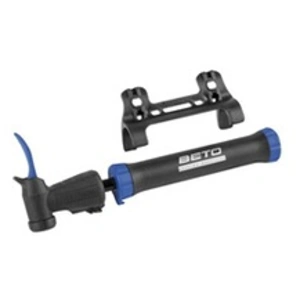 Mini Pompe à Vélo Double Shot Beto Noire/Bleue avec Adaptateur et Support