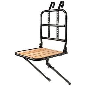 Ventura Porte-bagages avant pliable en acier et bois de hêtre 30x30 cm noir pour véloVendu parbikeinn