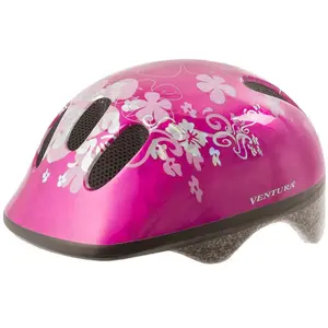 Casque de vélo pour enfant rose avec motif fleurs - Ventura 731001 - T...