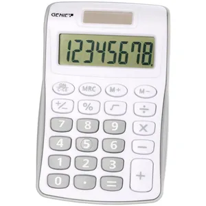 Genie Calculatrice 120 B 8 chiffres (Dual Power (Pile, solaire), design compact gris
